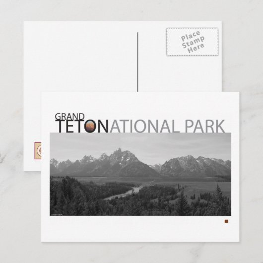 GRAND TETON NAT’L PARK-Wyoming-Ansel Adams Uitzich Briefkaart (Voorkant / Achterkant)