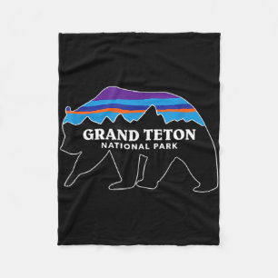 Grand teton nationaal park grizzlybeer minimalisti fleece deken