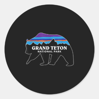 Grand teton nationaal park grizzlybeer minimalisti ronde sticker