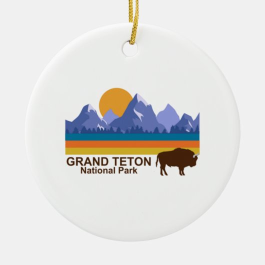 GRAND TETON NATIONAAL PARK KERAMISCH ORNAMENT (Voorkant)