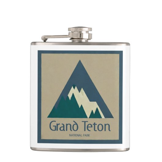 Grand Teton Nationaal Park Rustiek Heupfles (Voorkant)
