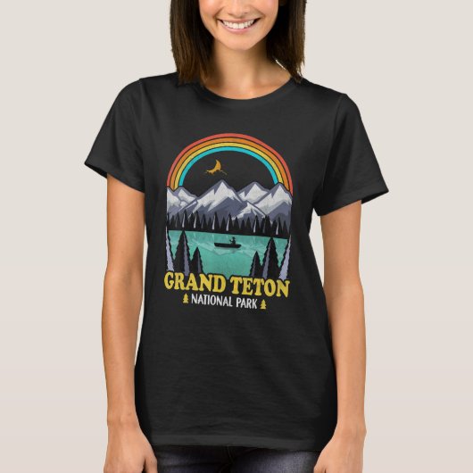 Grand Teton National Park  70-80-s Camping T-shirt (Voorkant)