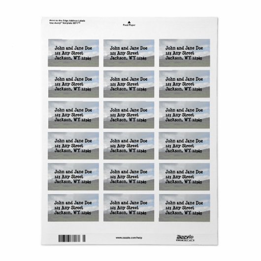 Grand Teton National Park Adresetiketten Etiket (Full Sheet)