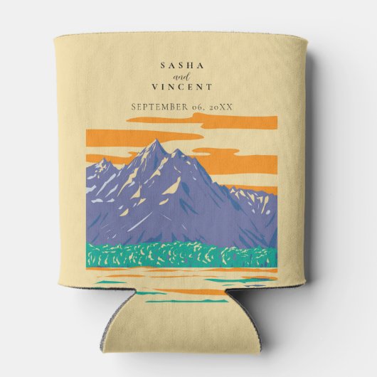 Grand Teton National Park Bruiloft Retro Blikjeskoeler (Achterkant)