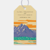 Grand Teton National Park Bruiloft Retro Cadeaulabel (Achterkant)