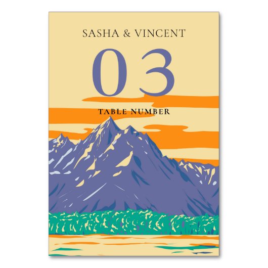 Grand Teton National Park Bruiloft Retro Kaart (Voorkant)