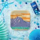 Grand Teton National Park Bruiloft Retro Papieren Bordje (Feest)