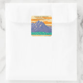 Grand Teton National Park Bruiloft Retro Vierkante Sticker (Tas)