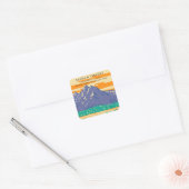 Grand Teton National Park Bruiloft Retro Vierkante Sticker (Envelop)