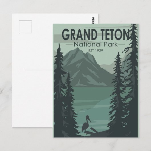 Grand Teton National Park Crane  Briefkaart (Voorkant / Achterkant)