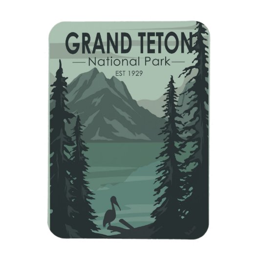 Grand Teton National Park Crane  Magneet (Verticaal)