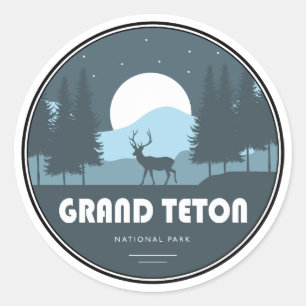 Grand Teton National Park Deer Ronde Sticker
