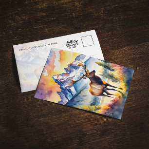 Grand Teton National Park Eland Wyoming Ansichtkaa Kaart