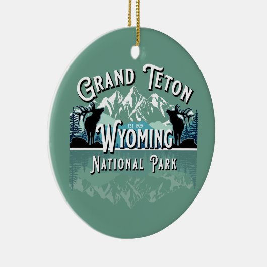 GRAND TETON NATIONAL PARK HOLIDAY KEEPSAKE KERAMISCH ORNAMENT (Rechts)