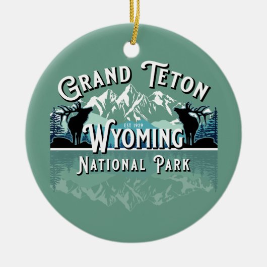 GRAND TETON NATIONAL PARK HOLIDAY KEEPSAKE KERAMISCH ORNAMENT (Voorkant)