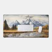 Grand Teton National Park Illustratie Kunst Bureaumat (Keyboard & Muis)