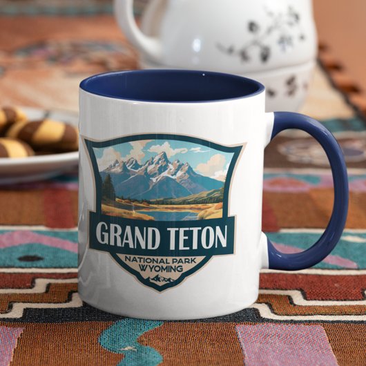 Grand Teton National Park Illustratie Retro Mok