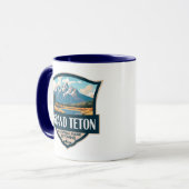 Grand Teton National Park Illustratie Retro Mok (Voorkant links)