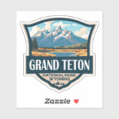 Grand Teton National Park Illustratie Retro Sticker (Vel)