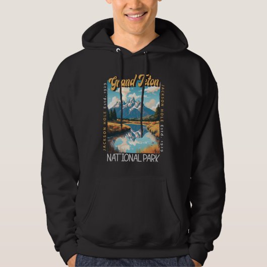 Grand Teton National Park Jackson Hole in nood Hoodie (Voorkant)