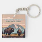 Grand Teton National Park Jackson Wyoming Mountain Sleutelhanger (Achterkant)