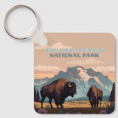 Grand Teton National Park Jackson Wyoming Mountain Sleutelhanger (Voorkant)