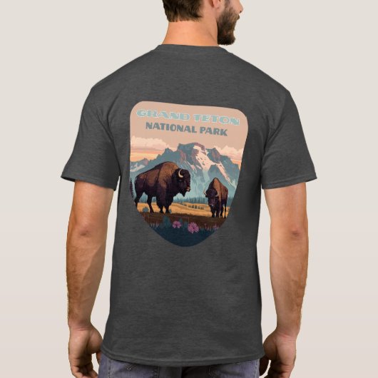 Grand Teton National Park Jackson Wyoming Mountain T-shirt (Achterkant)