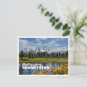 Grand Teton National Park Lente Bloem Reflectie Briefkaart (Staand voorkant)