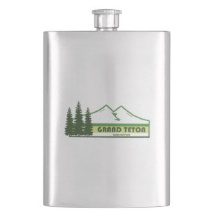 Grand Teton National Park met groene strepen Flacon