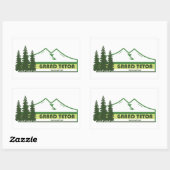 Grand Teton National Park met groene strepen Rechthoekige Sticker (Vel)