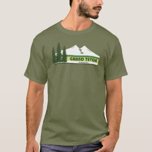 Grand Teton National Park met groene strepen T-shirt