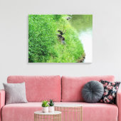 Grand Teton National Park, met struiken. Canvas Afdruk (Insitu (Woonkamer))