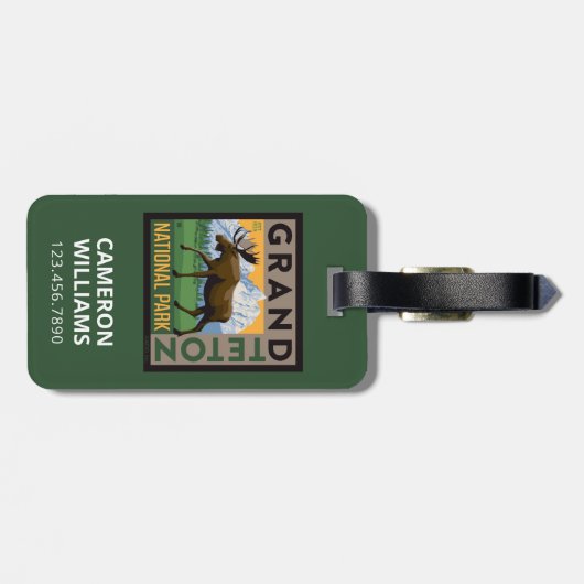 Grand Teton National Park Moose Bagagelabel (Achterkant horizontaal)