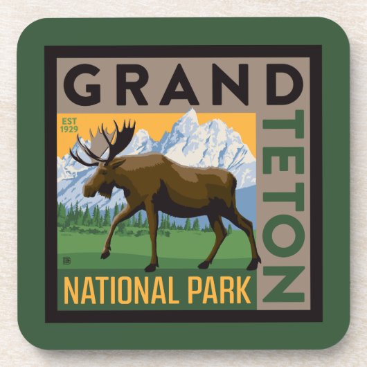 Grand Teton National Park Moose Bier Onderzetter (Voorkant)