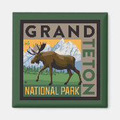 Grand Teton National Park Moose Magneet (Voorkant)