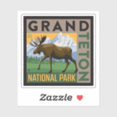 Grand Teton National Park Moose Sticker (Vel)