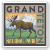 Grand Teton National Park Moose Sticker (Voorkant)