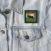 Grand Teton National Park Moose Vierkante Button 5,1 Cm (In situ)