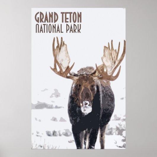 Grand Teton National Park Moose Vintage Poster (Voorkant)