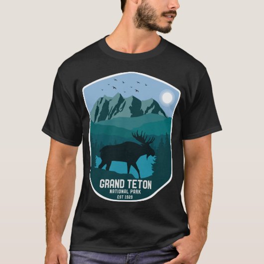  Grand Teton National Park Mountain Moose T-shirt (Voorkant)