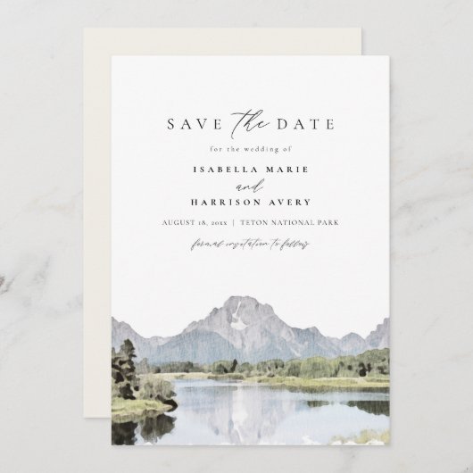 GRAND TETON National Park Mountain Save the Date Kaart (Voorkant / Achterkant)