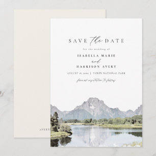 GRAND TETON National Park Mountain Save the Date Kaart