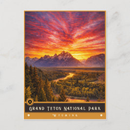 Grand Teton National Park | Oude ansichtkaart Briefkaart
