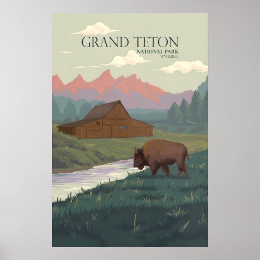 Grand Teton National Park Reisposter Poster (Voorkant)
