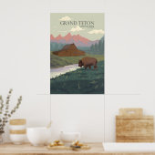 Grand Teton National Park Reisposter Poster (Keuken)