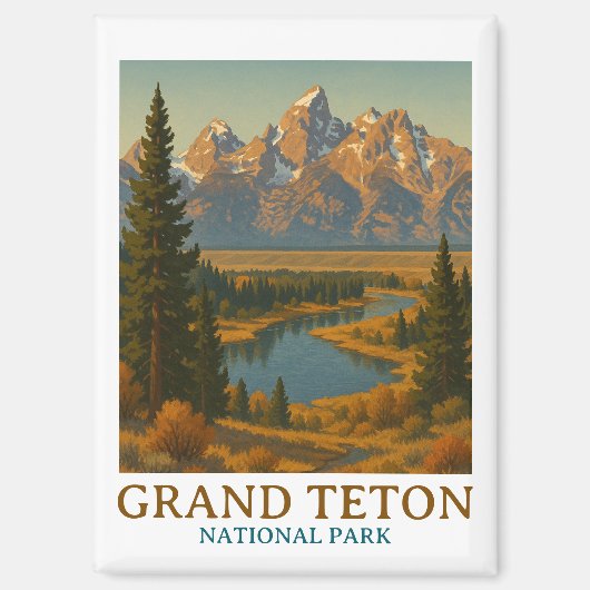  Grand Teton National Park reizen Magneet (Voorkant)