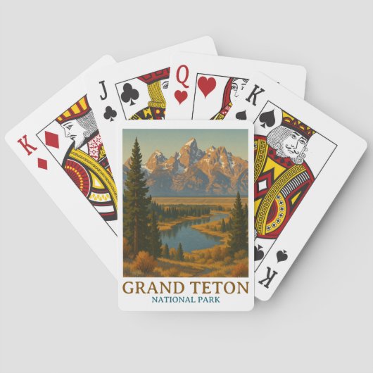 Grand Teton National Park reizen Pokerkaarten (Achterkant)