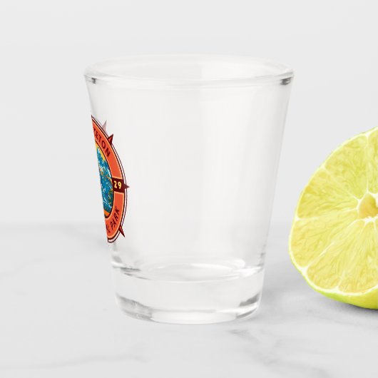 Grand Teton National Park Retro Compass Embleem Shot Glas (Rechts)