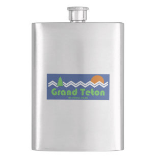 Grand Teton National Park Retro Flacon