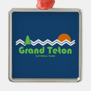 Grand Teton National Park Retro Metalen Ornament